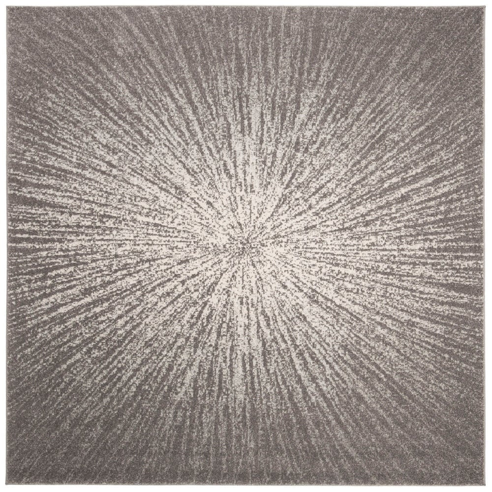 Contemporary Burst Pattern Dark Grey Ivory Soft Area rugs