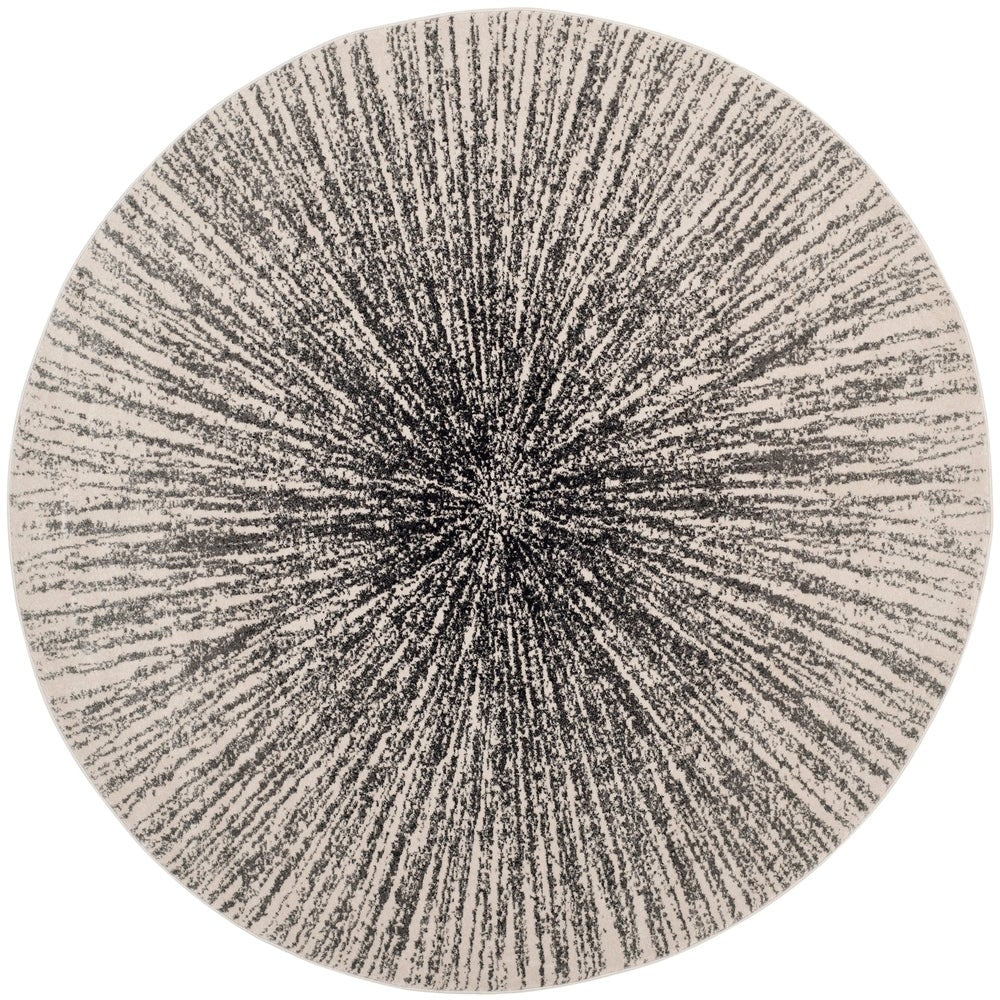 Contemporary Burst Pattern Black Ivory Soft Area rugs