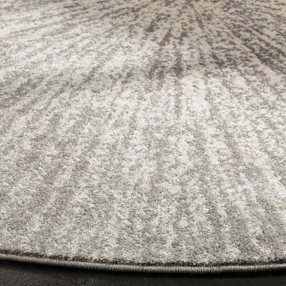 Contemporary Burst Pattern Dark Grey Ivory Soft Area rugs