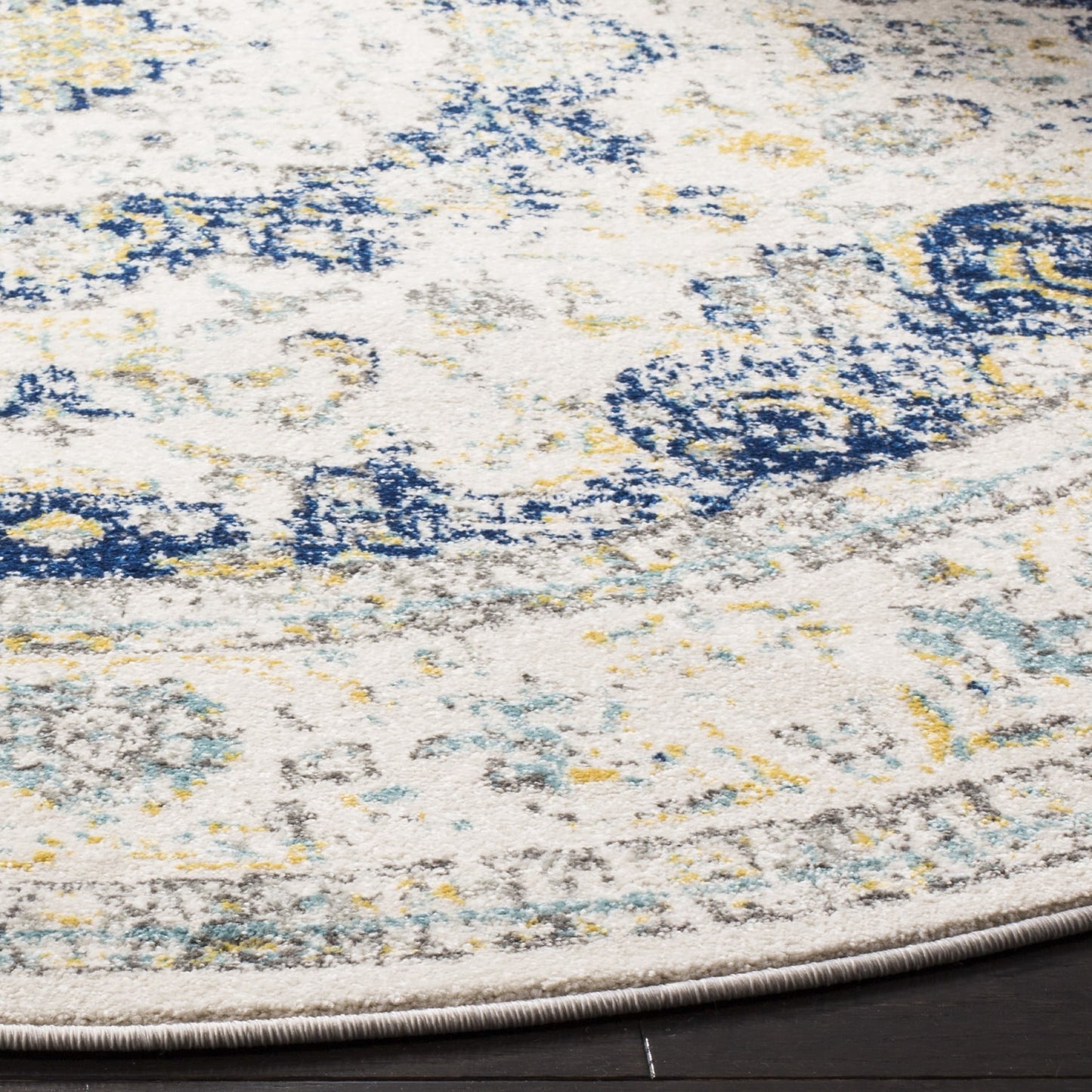 Vintage Ivory Blue Area Rug