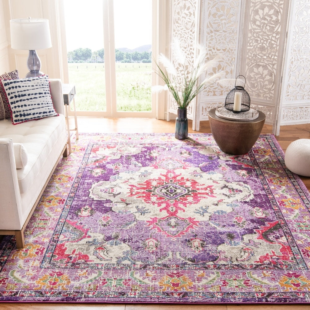 Distressed Violet Fuchsia Soft Area Rug