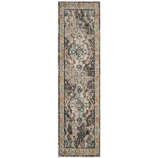 Distressed Grey Light Blue Soft Area Rug
