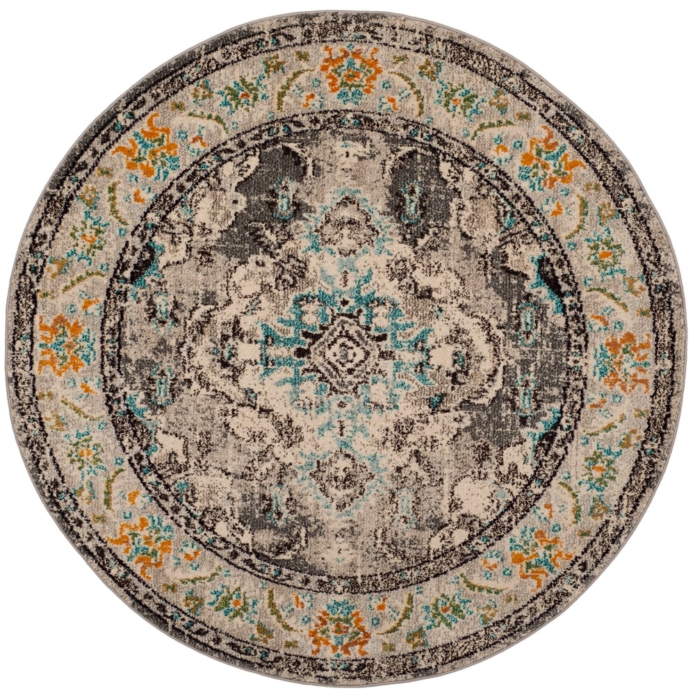 Distressed Grey Light Blue Soft Area Rug
