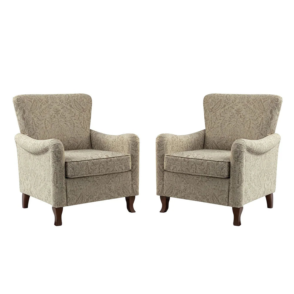 Samouel Modern Upholstered Armchair with Wingback Design Set of 2
