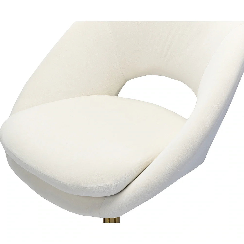 Savas Height Adjustable Swivel Velvet Task Chair with Gold Base