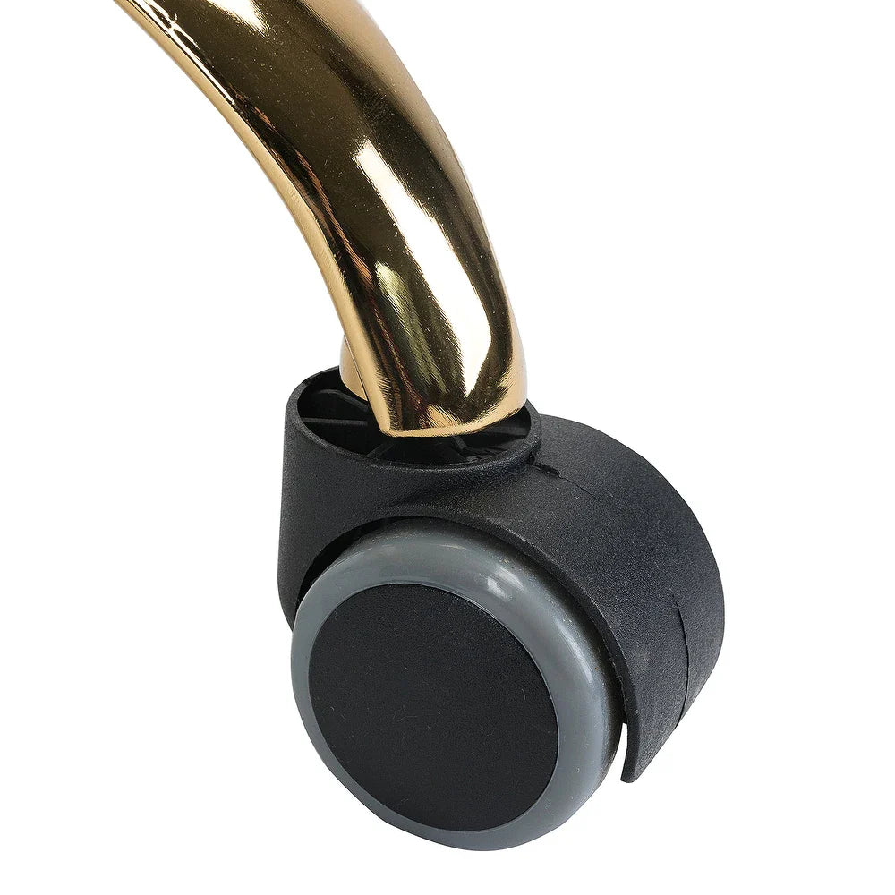 Savas Height Adjustable Swivel Velvet Task Chair with Gold Base
