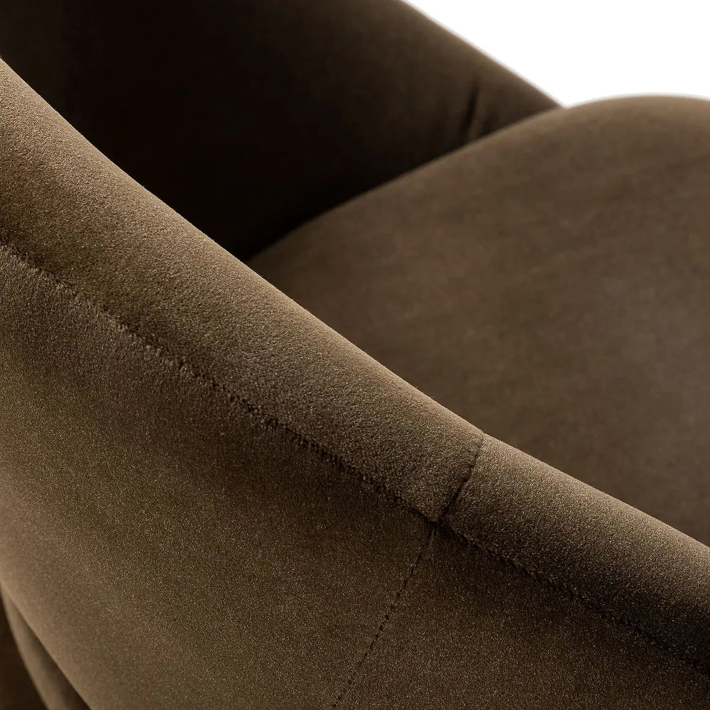 Savas Height Adjustable Swivel Velvet Task Chair with Gold Base