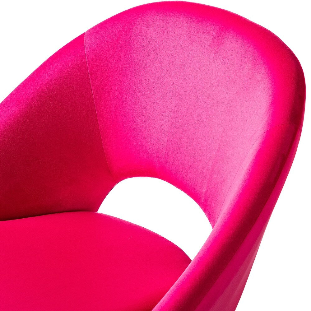 Savas Height Adjustable Swivel Velvet Task Chair with Gold Base