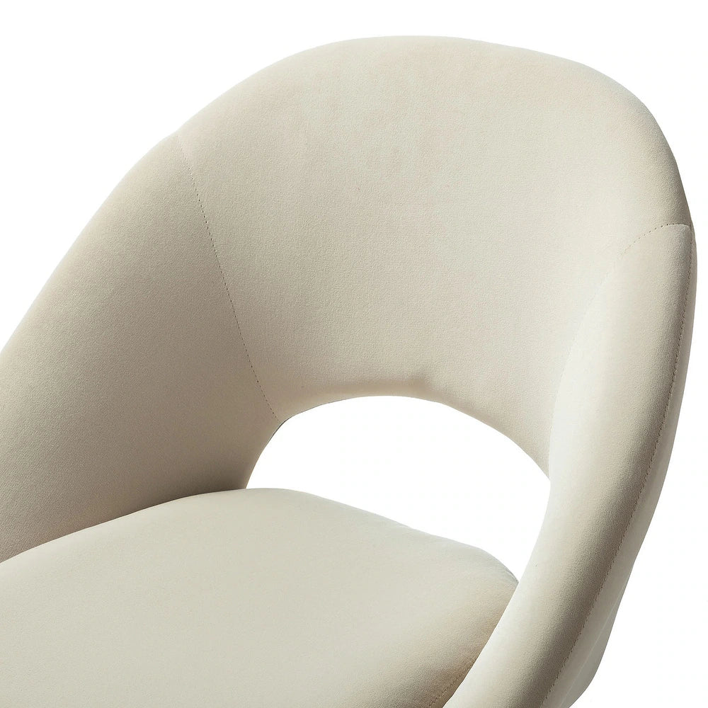 Savas Height Adjustable Swivel Velvet Task Chair with Gold Base