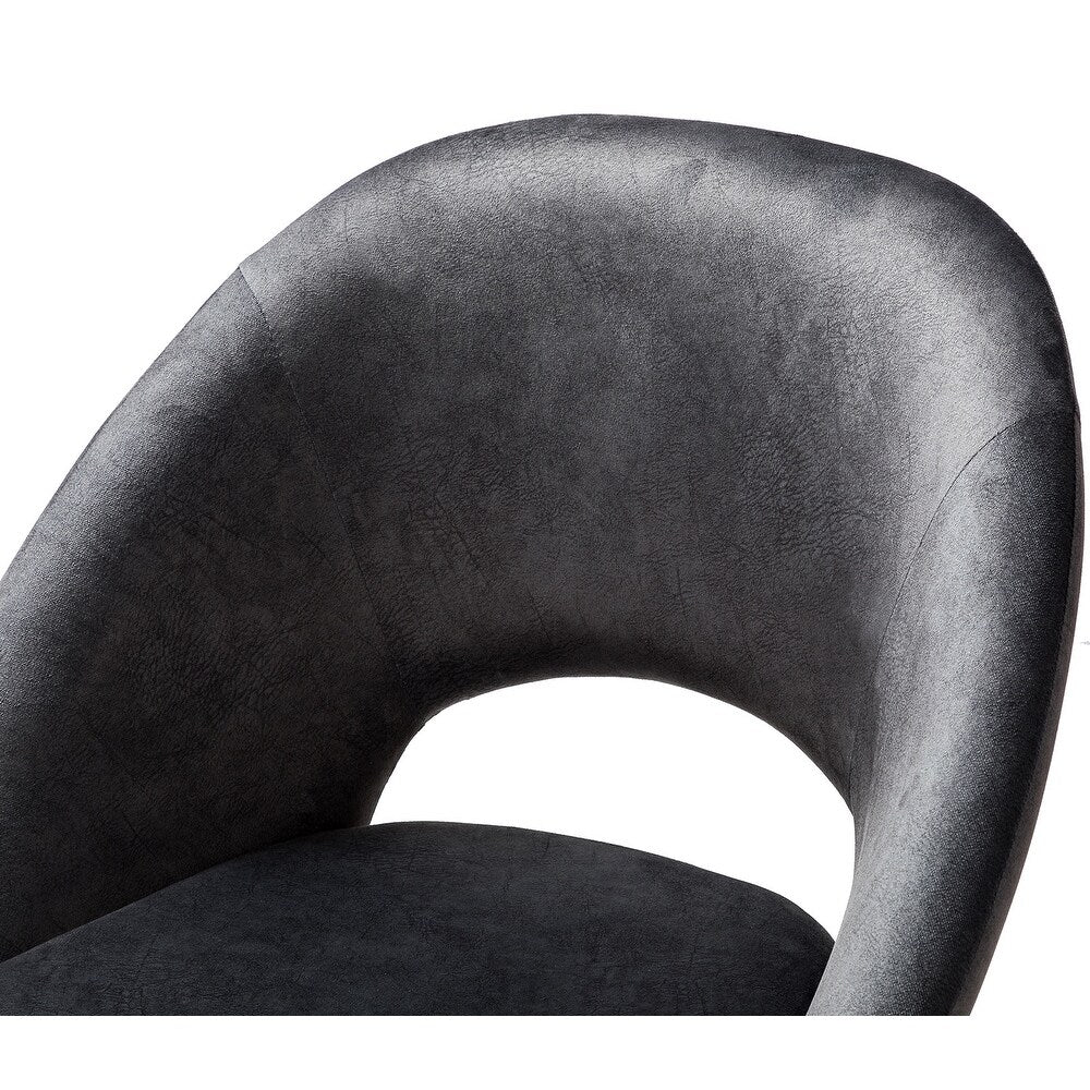 Savas Height Adjustable Swivel Velvet Task Chair with Gold Base