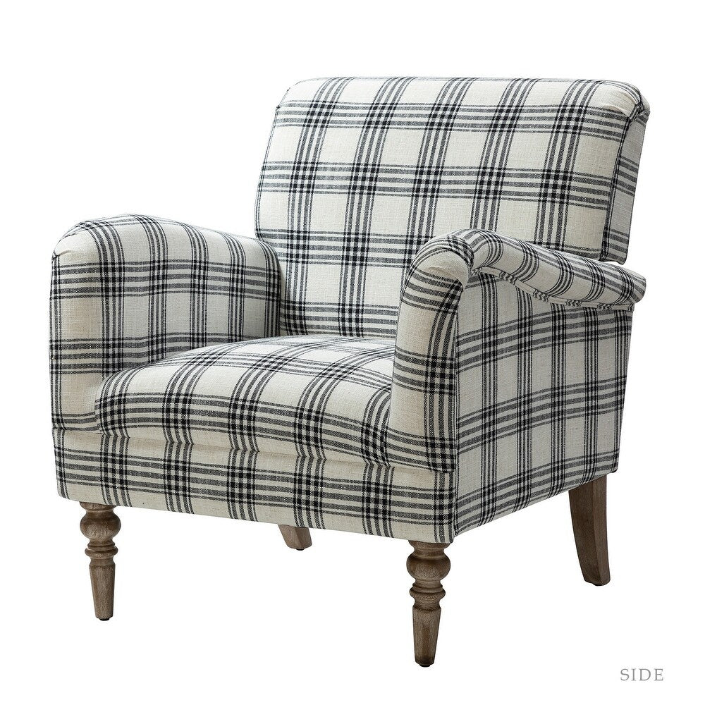 Mandan 29.5" Wide Contemporary Upholstered Amchair with Plaid Pattern