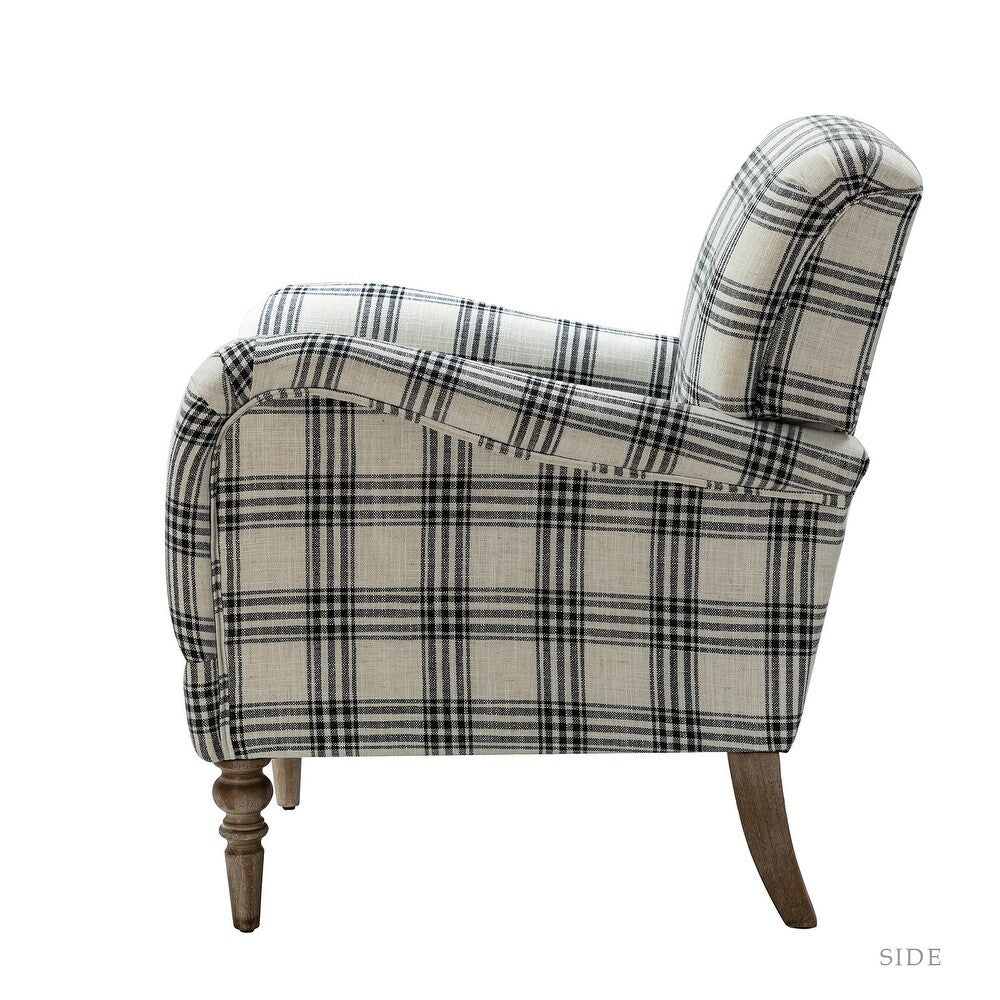 Mandan 29.5" Wide Contemporary Upholstered Amchair with Plaid Pattern
