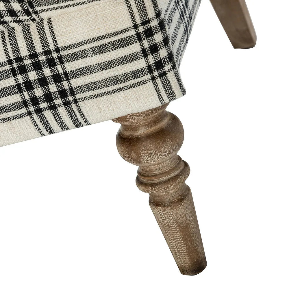 Mandan 29.5" Wide Contemporary Upholstered Amchair with Plaid Pattern