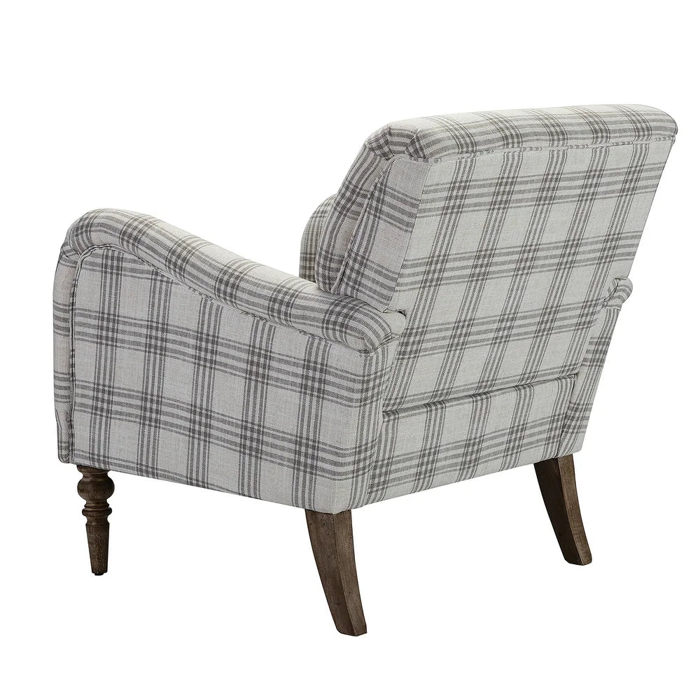 Mandan 29.5" Wide Contemporary Upholstered Amchair with Plaid Pattern