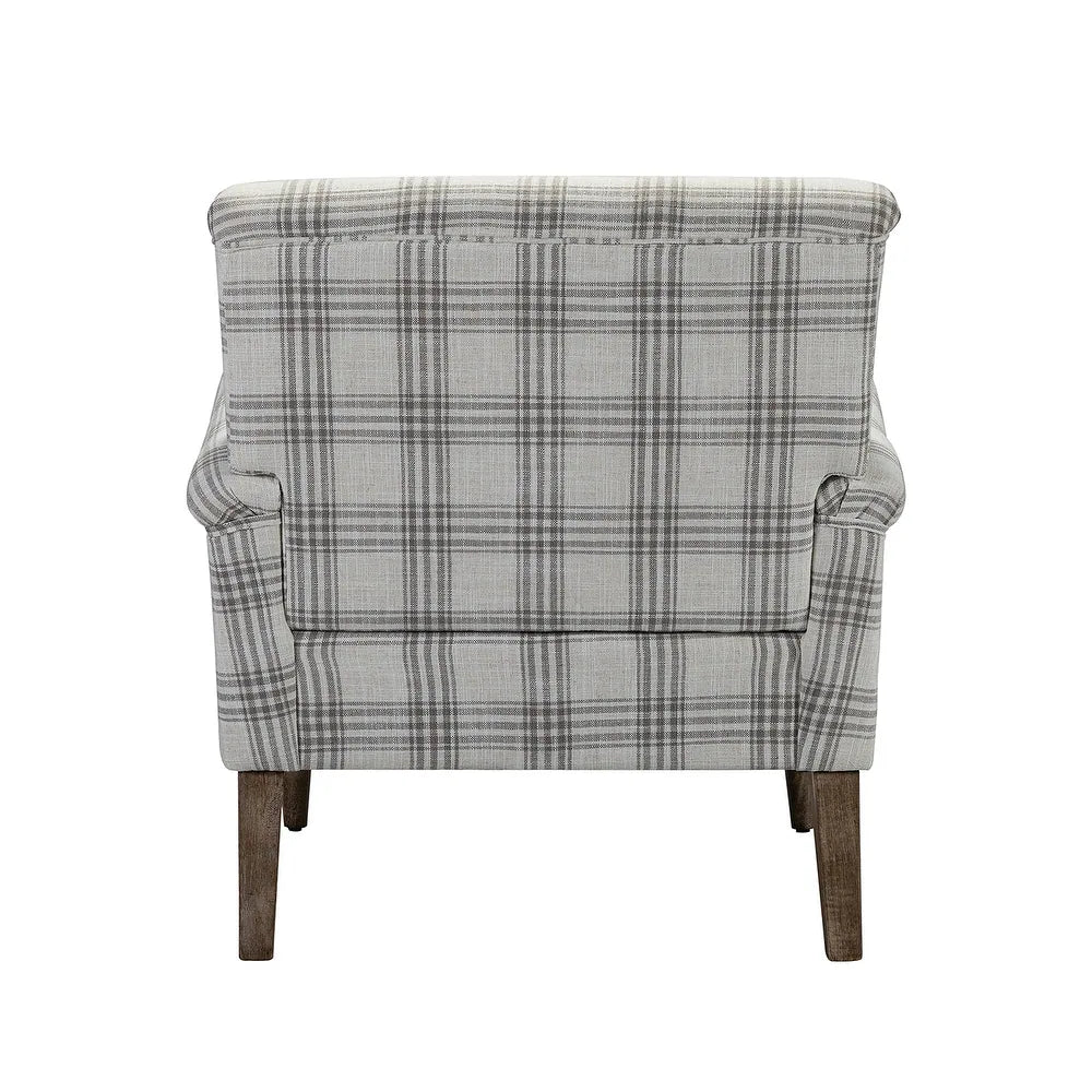Mandan 29.5" Wide Contemporary Upholstered Amchair with Plaid Pattern