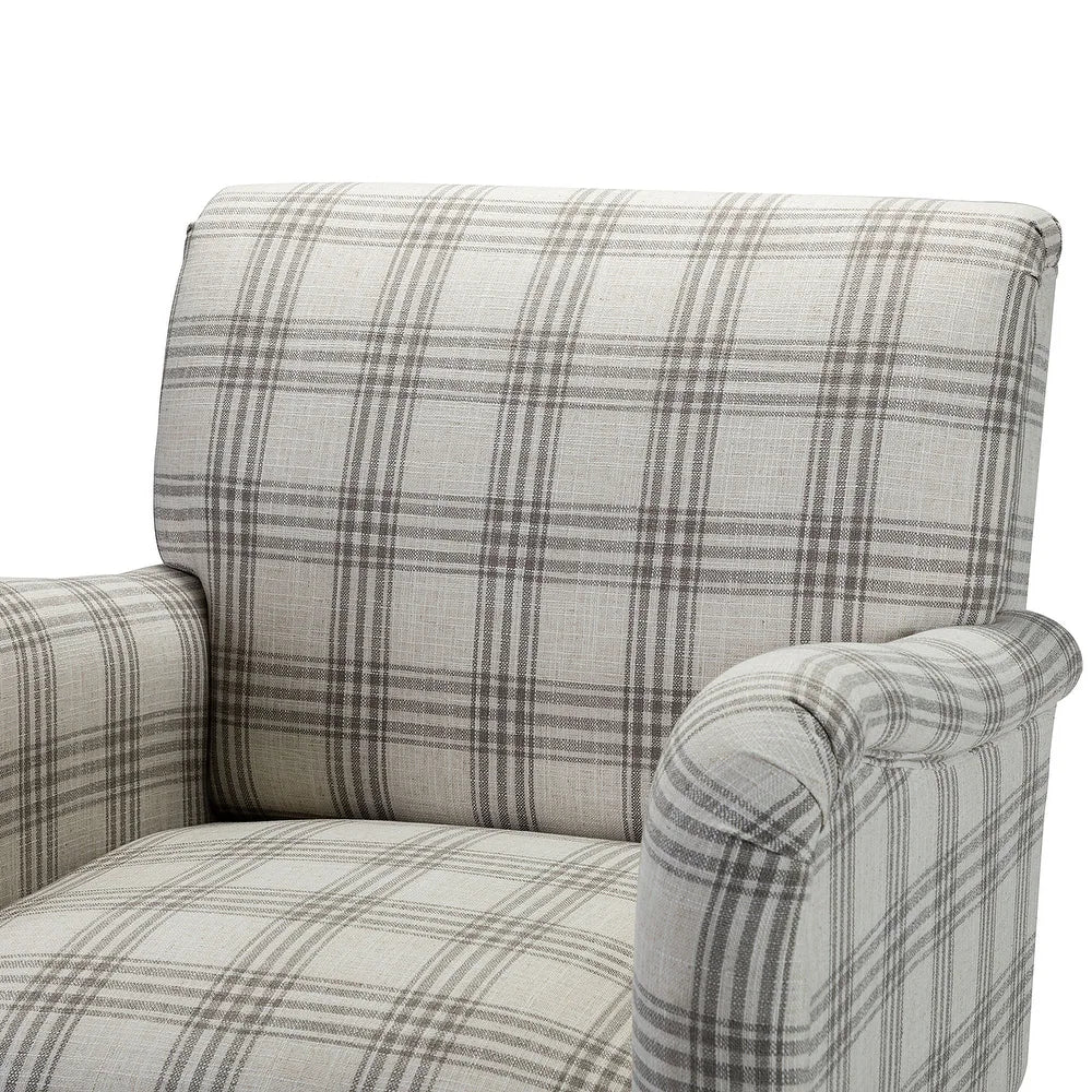 Mandan 29.5" Wide Contemporary Upholstered Amchair with Plaid Pattern