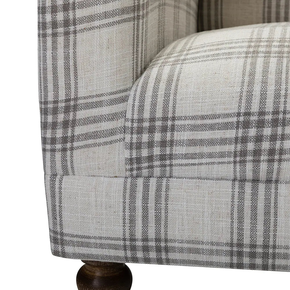 Mandan 29.5" Wide Contemporary Upholstered Amchair with Plaid Pattern