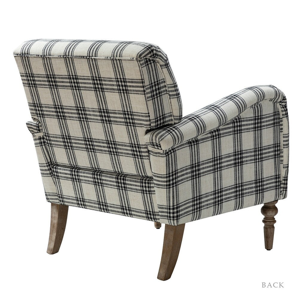Mandan 29.5" Wide Contemporary Upholstered Amchair with Plaid Pattern