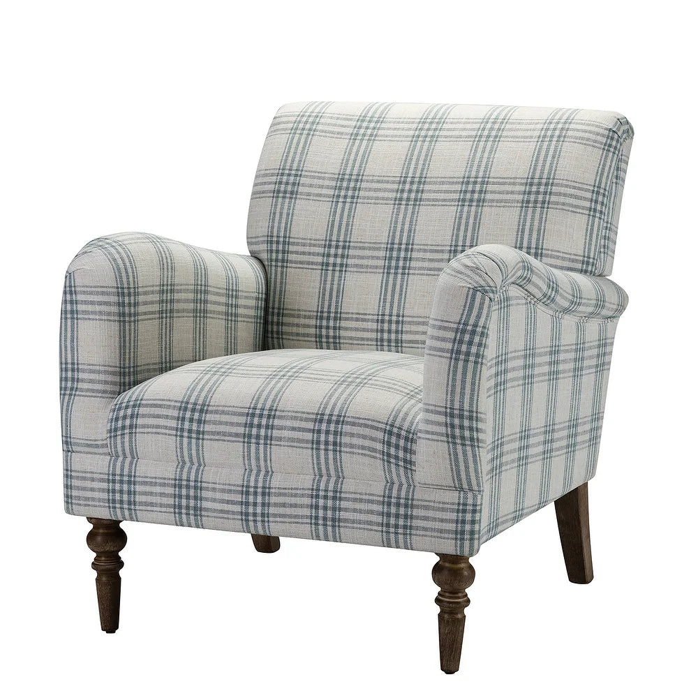 Mandan 29.5" Wide Contemporary Upholstered Amchair with Plaid Pattern