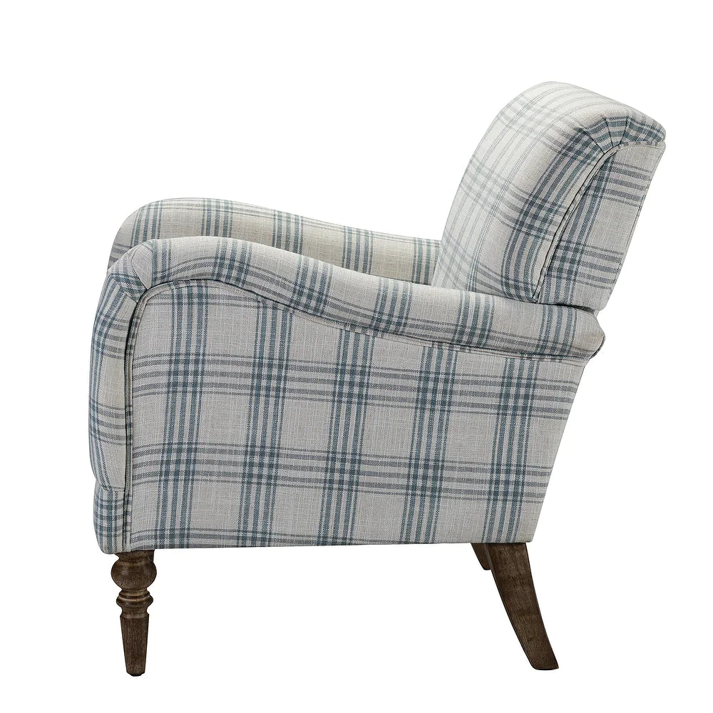 Mandan 29.5" Wide Contemporary Upholstered Amchair with Plaid Pattern