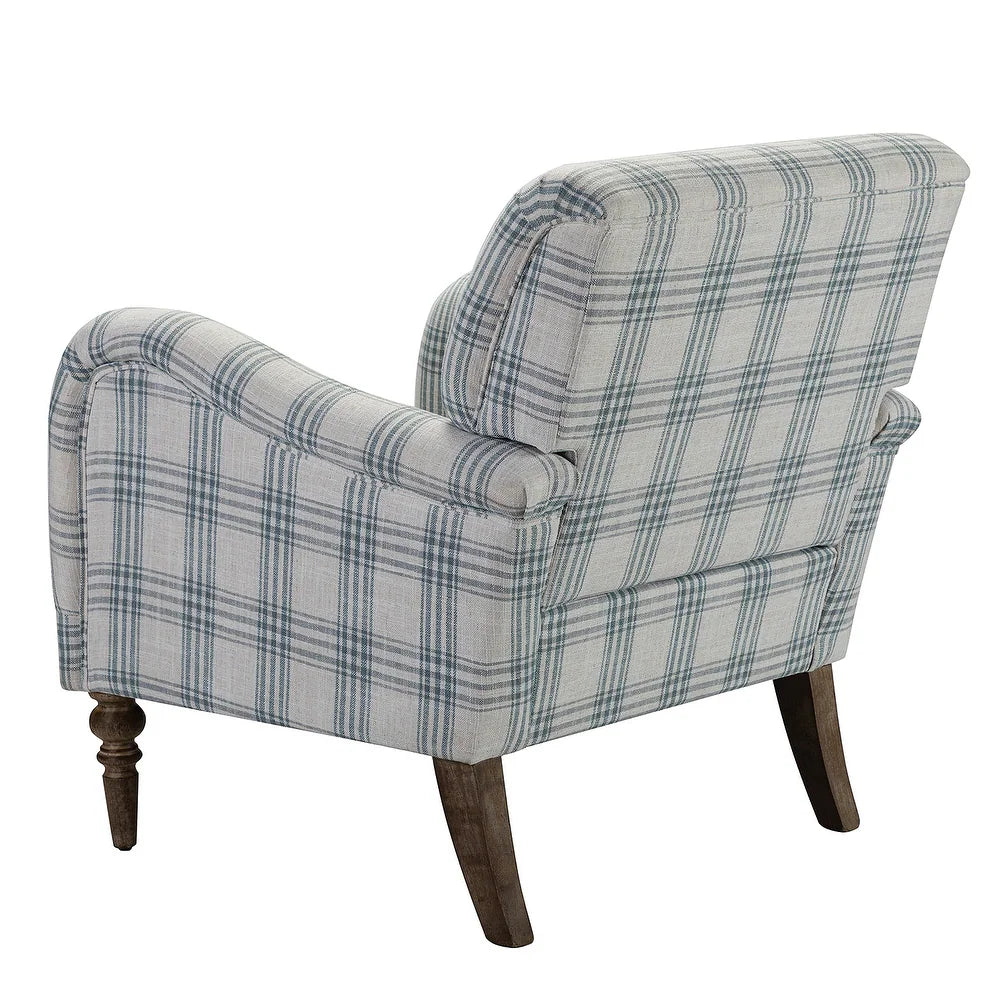Mandan 29.5" Wide Contemporary Upholstered Amchair with Plaid Pattern