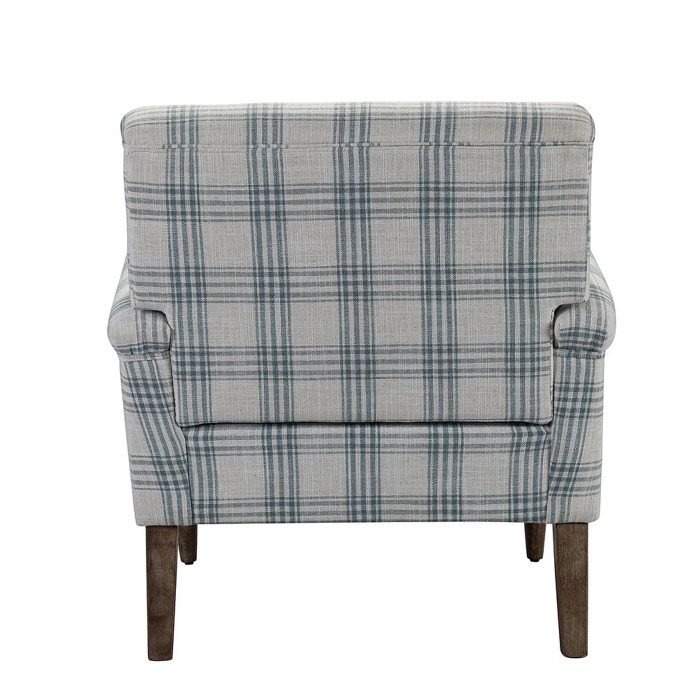 Mandan 29.5" Wide Contemporary Upholstered Amchair with Plaid Pattern