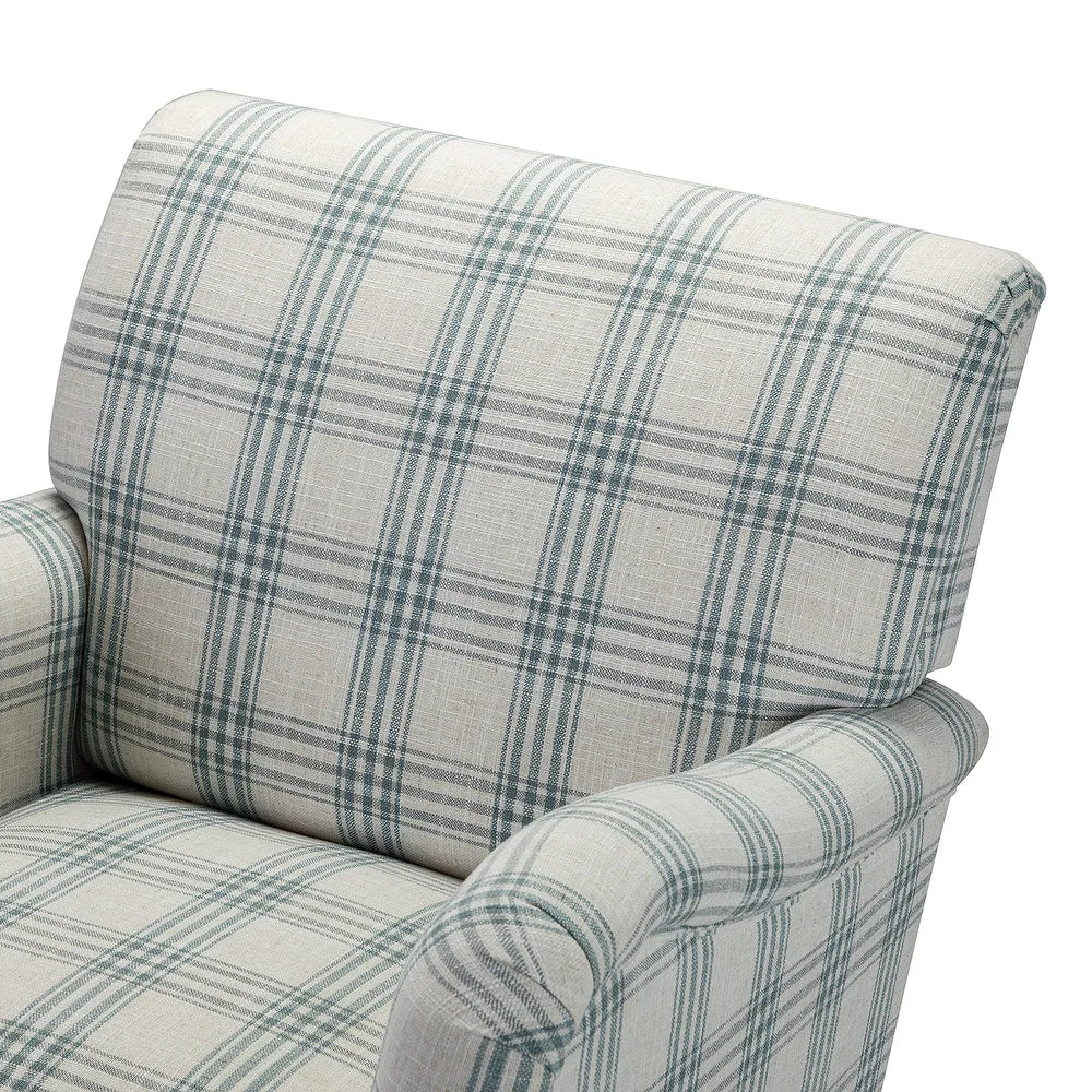 Mandan 29.5" Wide Contemporary Upholstered Amchair with Plaid Pattern