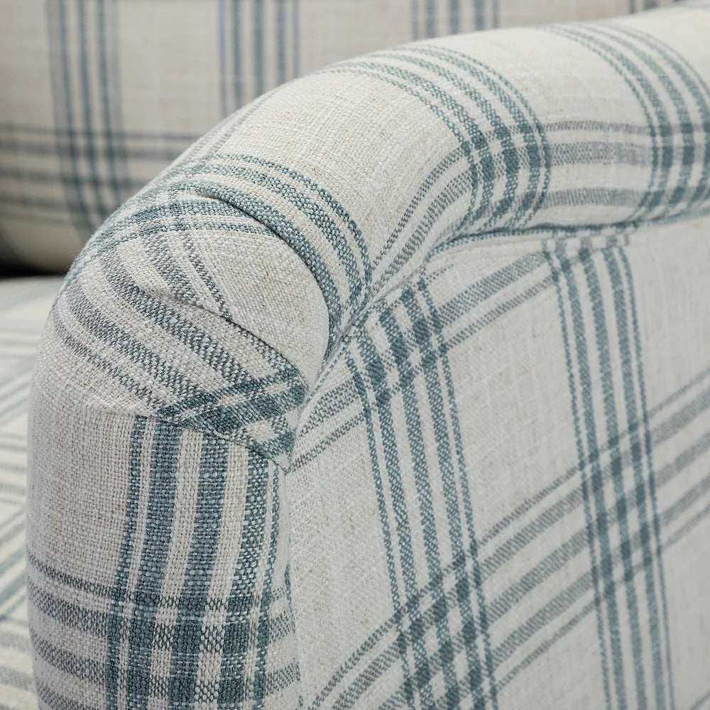 Mandan 29.5" Wide Contemporary Upholstered Amchair with Plaid Pattern