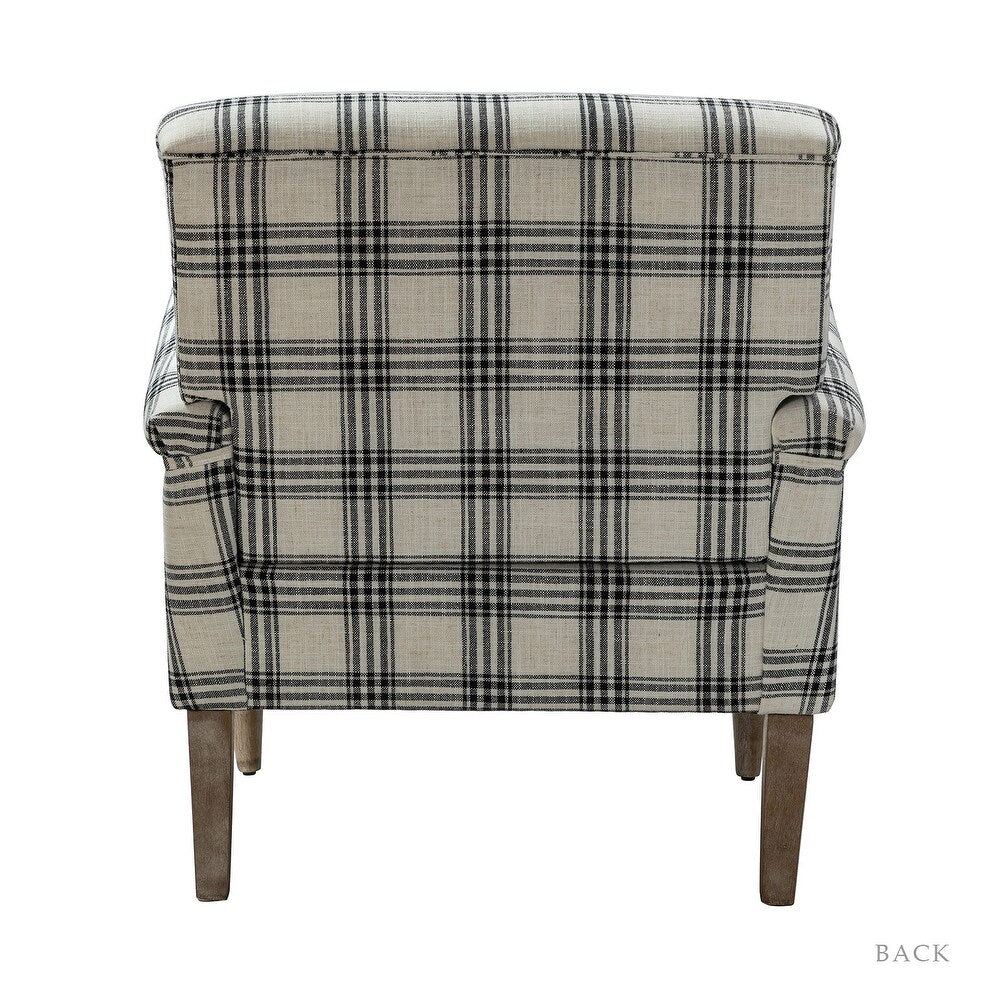 Mandan 29.5" Wide Contemporary Upholstered Amchair with Plaid Pattern