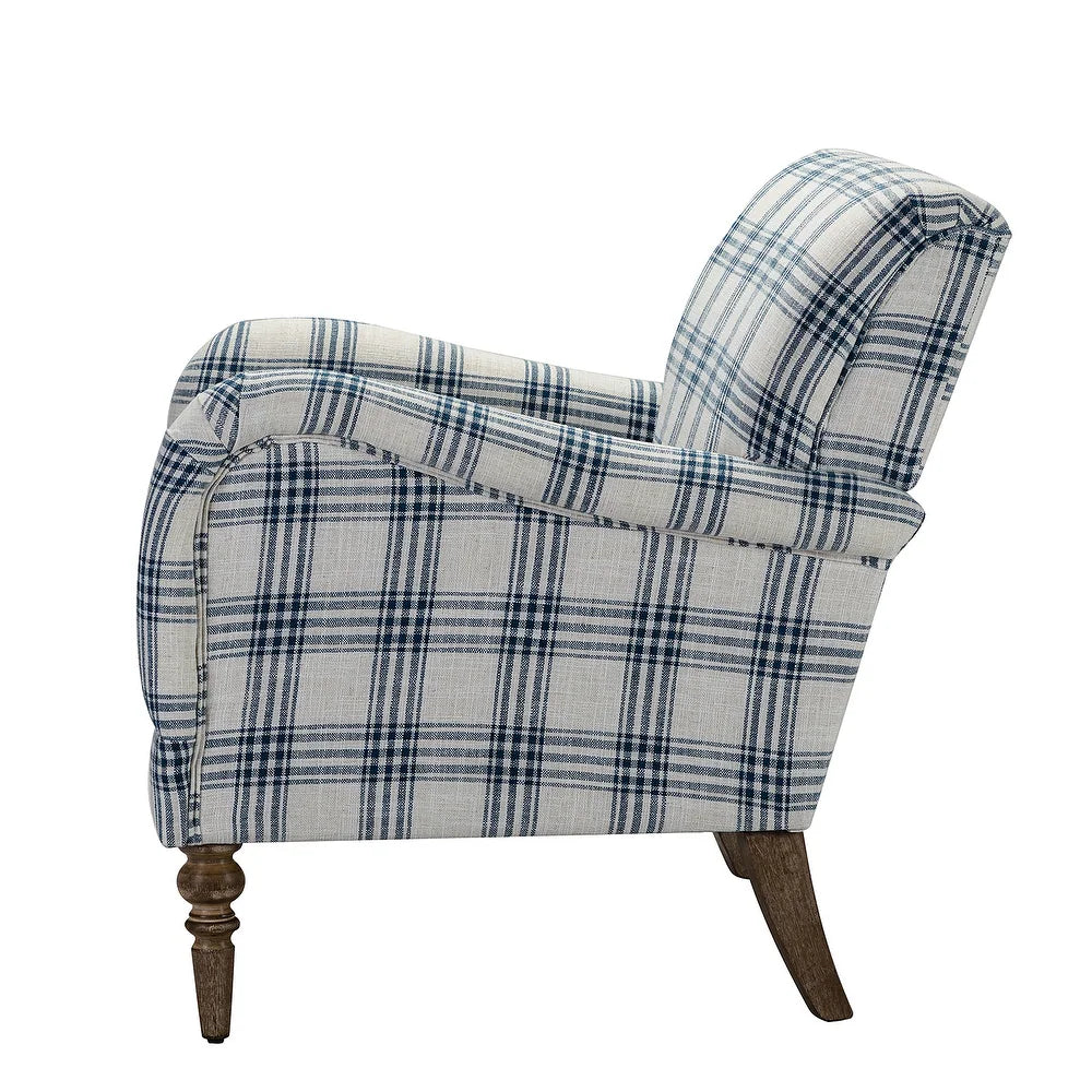 Mandan 29.5" Wide Contemporary Upholstered Amchair with Plaid Pattern