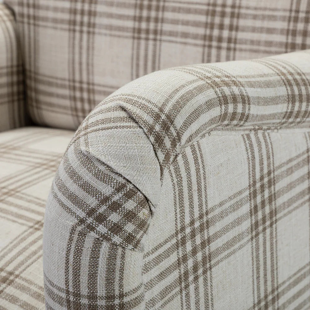 Mandan 29.5" Wide Contemporary Upholstered Amchair with Plaid Pattern