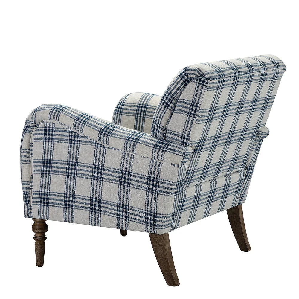 Mandan 29.5" Wide Contemporary Upholstered Amchair with Plaid Pattern