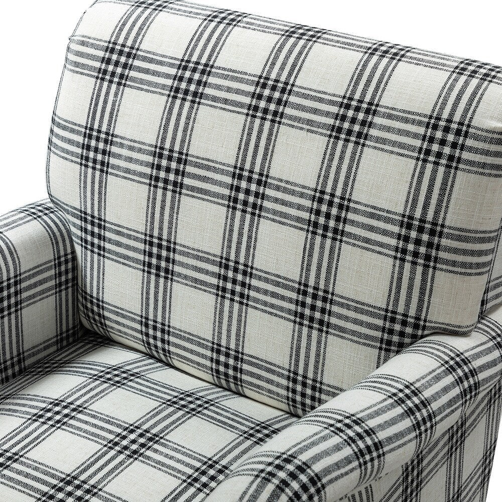 Mandan 29.5" Wide Contemporary Upholstered Amchair with Plaid Pattern