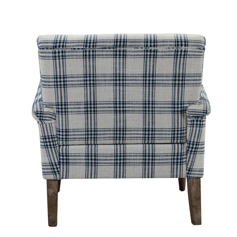 Mandan 29.5" Wide Contemporary Upholstered Amchair with Plaid Pattern