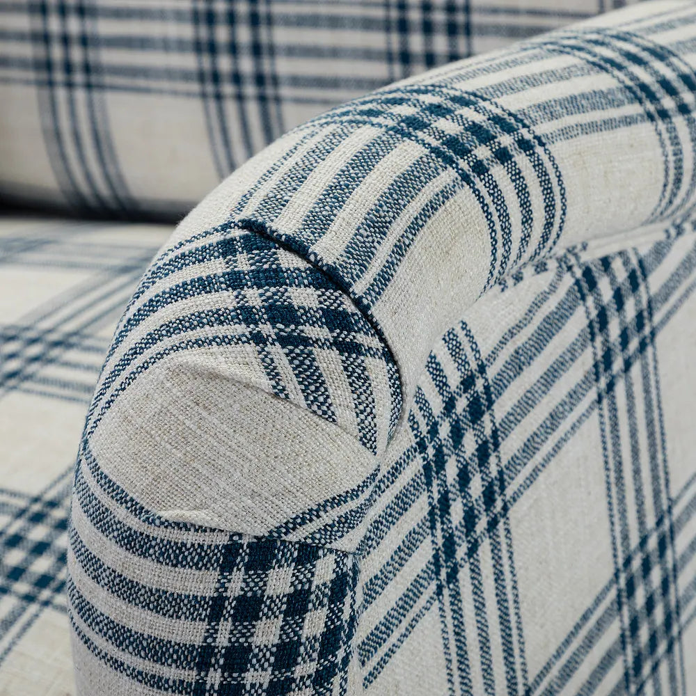 Mandan 29.5" Wide Contemporary Upholstered Amchair with Plaid Pattern