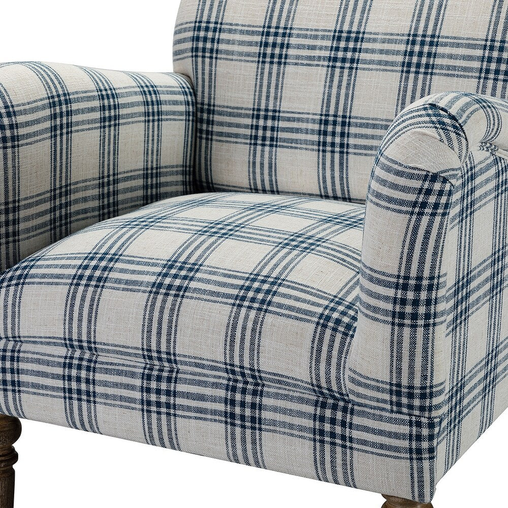 Mandan 29.5" Wide Contemporary Upholstered Amchair with Plaid Pattern