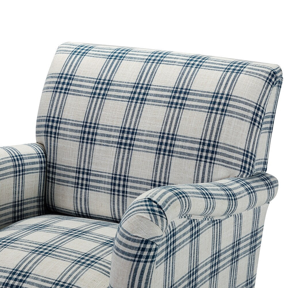 Mandan 29.5" Wide Contemporary Upholstered Amchair with Plaid Pattern