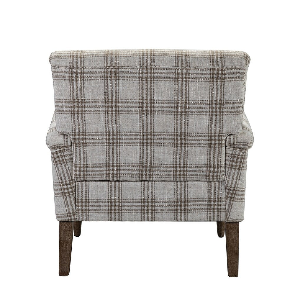 Mandan 29.5" Wide Contemporary Upholstered Amchair with Plaid Pattern