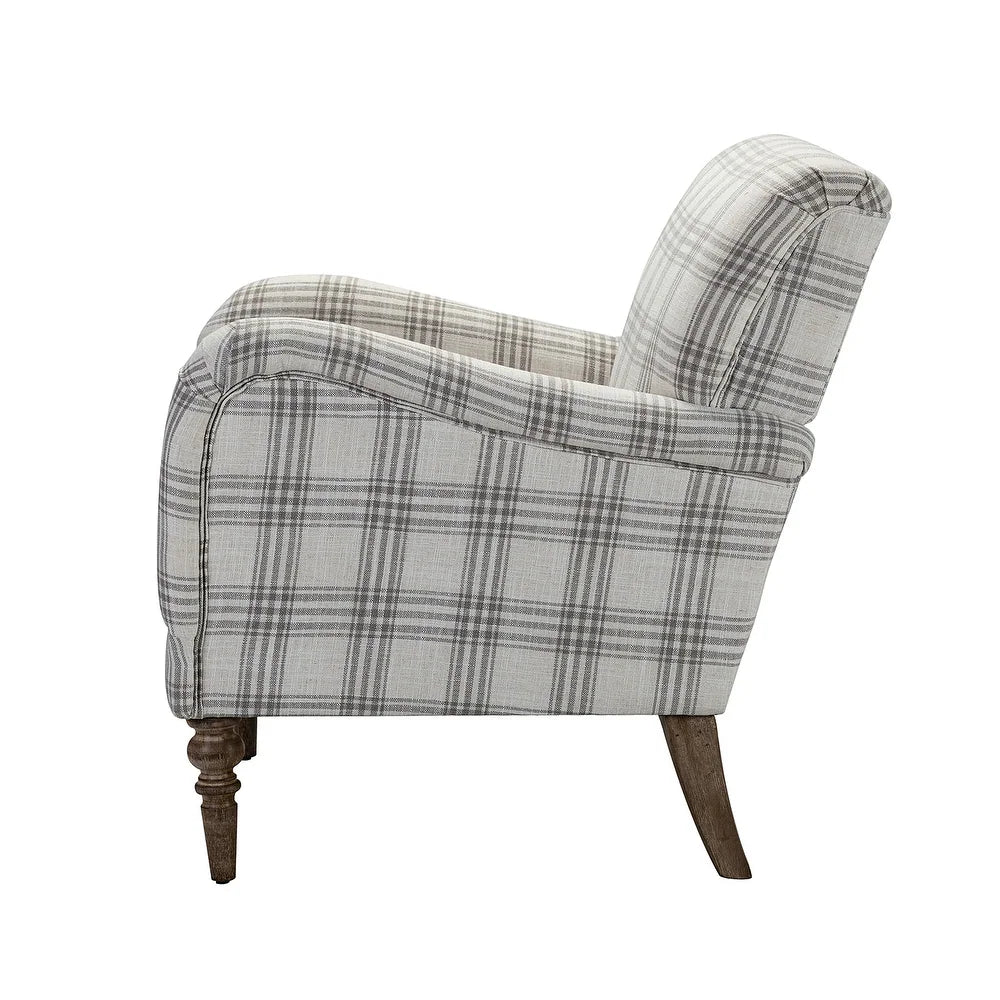 Mandan 29.5" Wide Contemporary Upholstered Amchair with Plaid Pattern