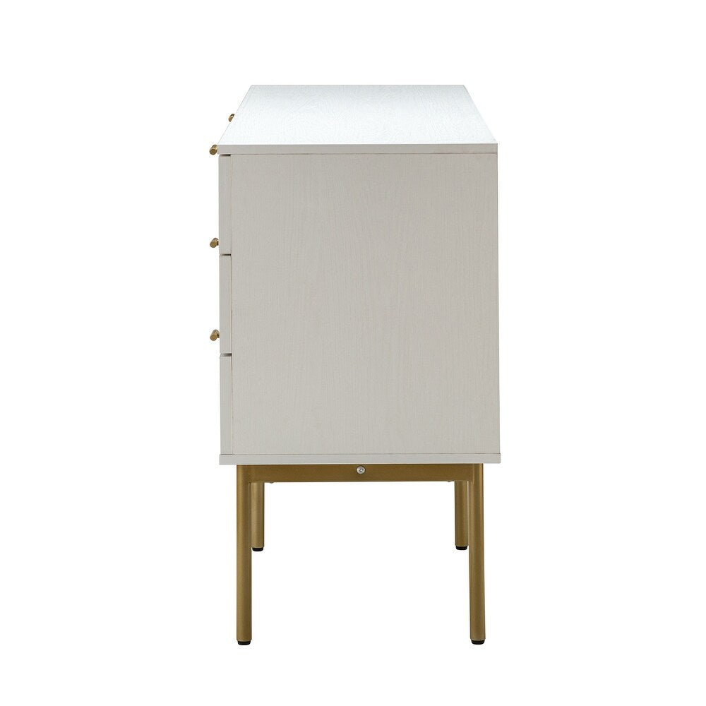 Selamat 6 Drawer 54'' W Multifunctional Wood Double Dresser with Metal Legs