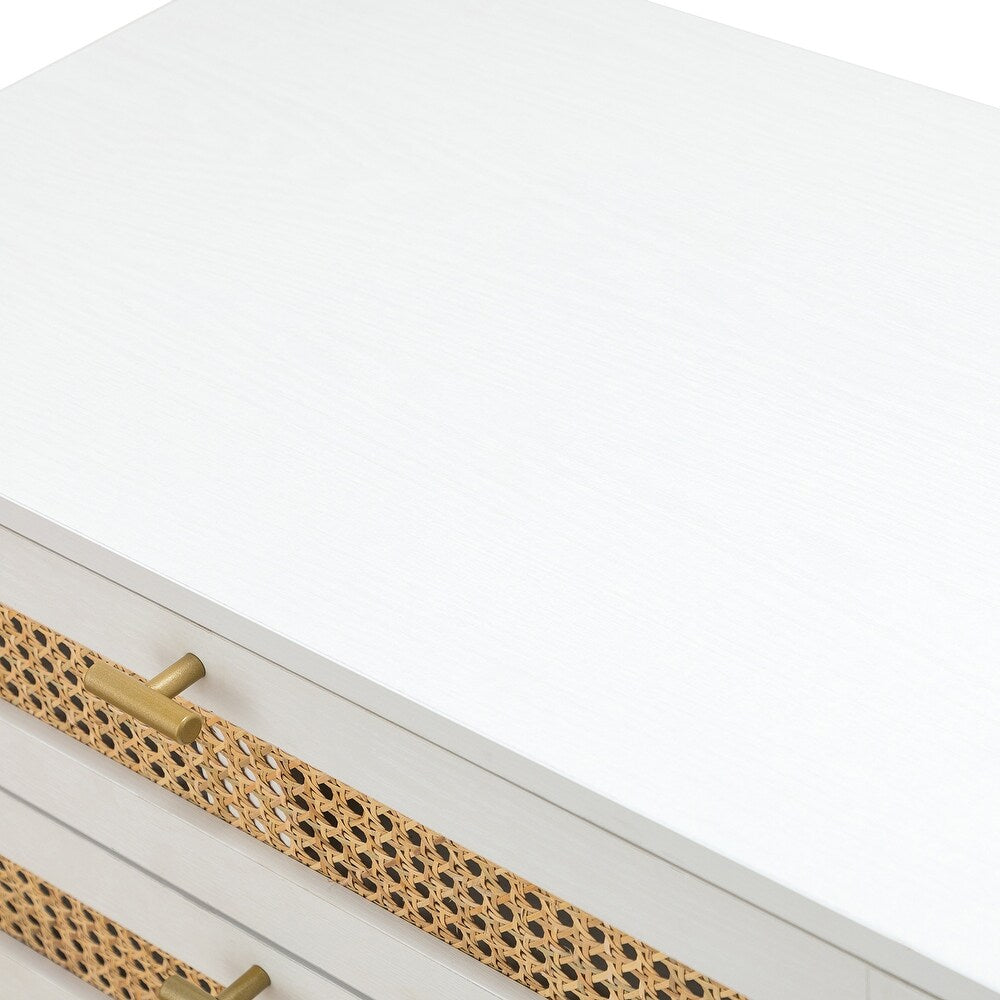 Selamat 6 Drawer 54'' W Multifunctional Wood Double Dresser with Metal Legs