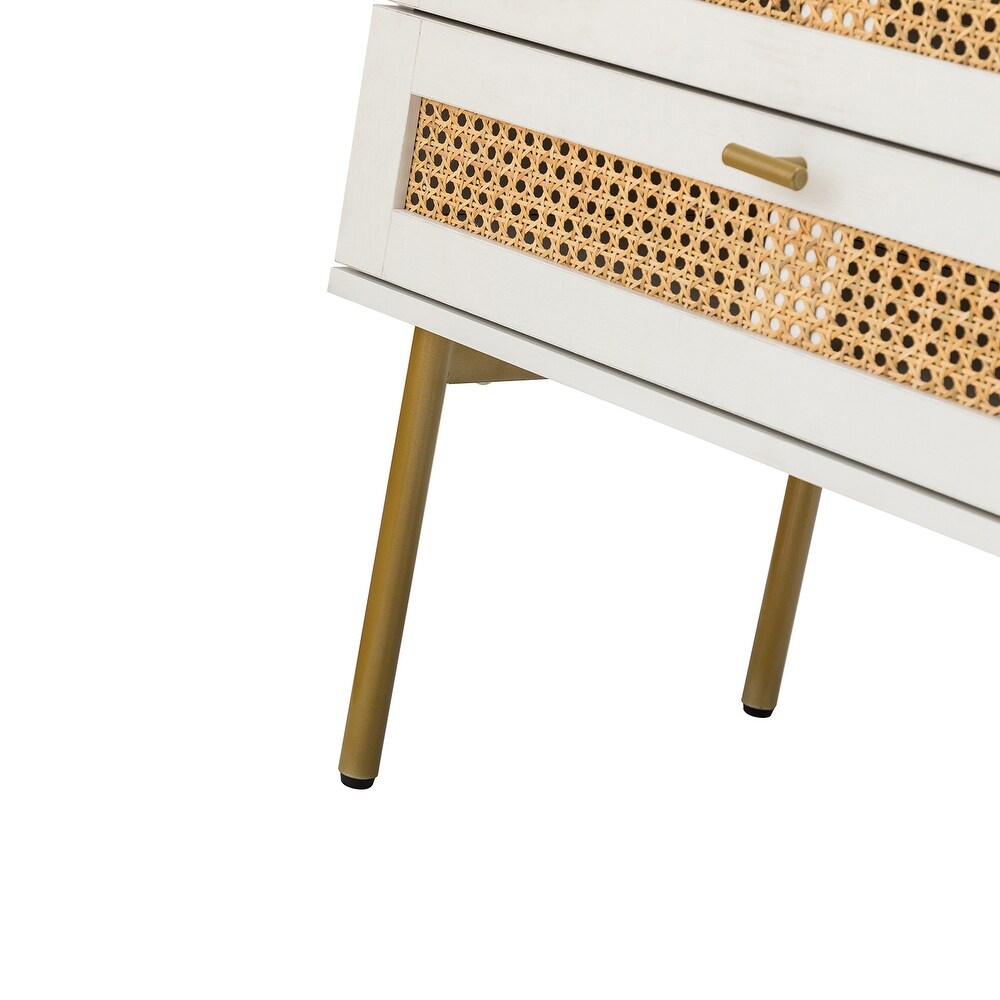 Selamat 6 Drawer 54'' W Multifunctional Wood Double Dresser with Metal Legs