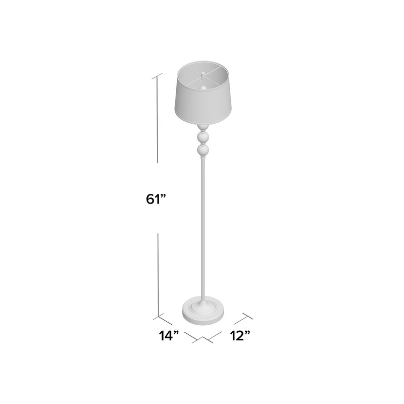 Traditional Crystal and Metal 61" Floor Lamp