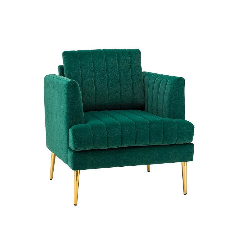Smintheus Wooden Upholstered Armchair with Metal Legs