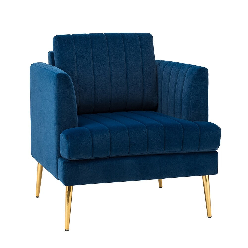 Smintheus Wooden Upholstered Armchair with Metal Legs