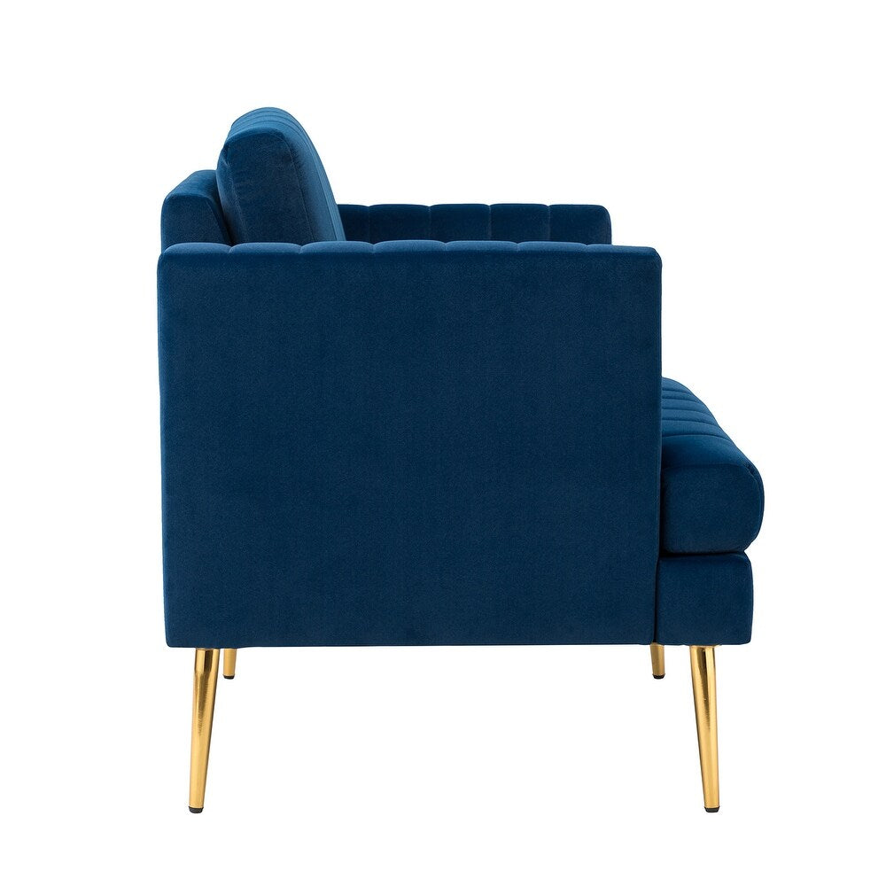 Smintheus Wooden Upholstered Armchair with Metal Legs