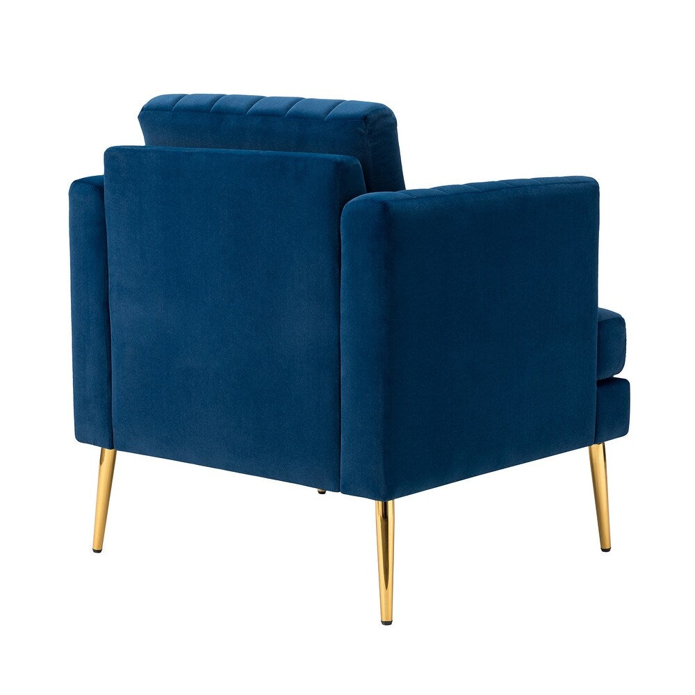 Smintheus Wooden Upholstered Armchair with Metal Legs