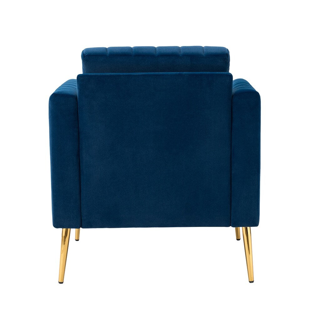 Smintheus Wooden Upholstered Armchair with Metal Legs