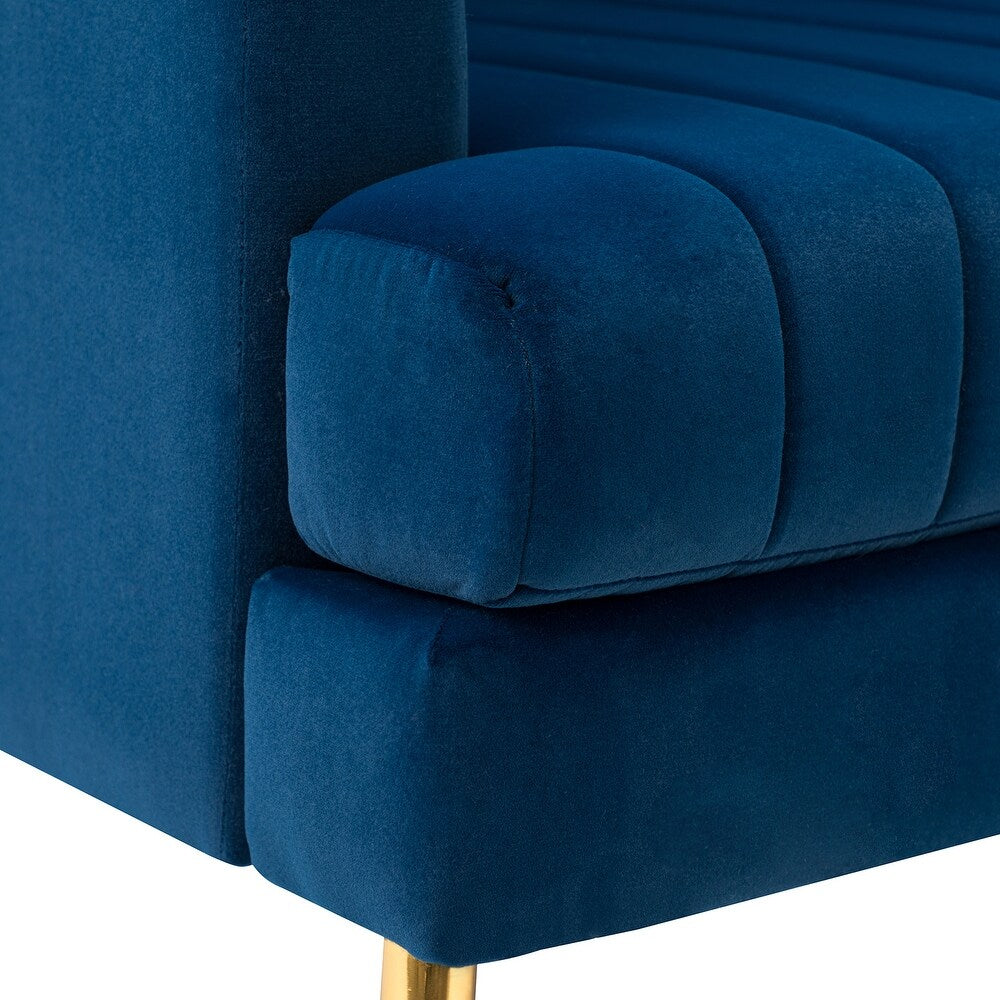 Smintheus Wooden Upholstered Armchair with Metal Legs