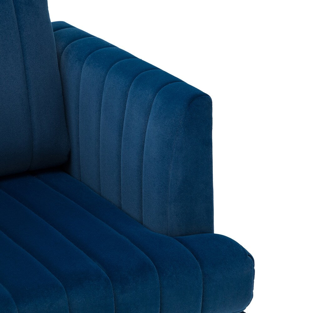 Smintheus Wooden Upholstered Armchair with Metal Legs